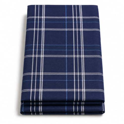 Image of Cotton Lungi for Men | South Indian Traditional Checked Lungis | Comfortable Daily Cotton wear | Breathable Casual Home Wear (Free Size, Pack of 2)