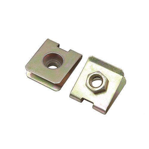 sourcingmap 20Pcs Tipo U Clips 6mm Tuerca Grapas Sujeci�n de Guardabarros Paragolpes