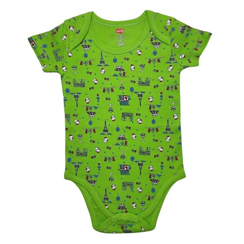 Image of LuvLap Baby Boys & Girls 100% Cotton Half Sleeve Romper /Bodysuit, Pack Of 3