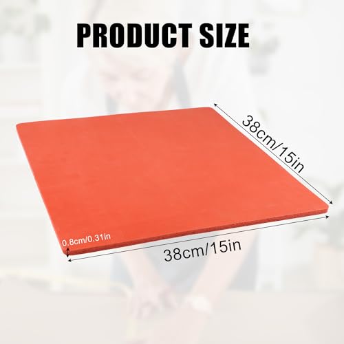 Silikon Wärmepress Matte 38x38cm, Hitzebeständig Silikon Wärmepress Pad Matte für Heißpressmaschine 0,8cm Dicke Doppelseitig Feuerfest Wärmepress Pad zum Bügeln Isoliertransfer Basteln
