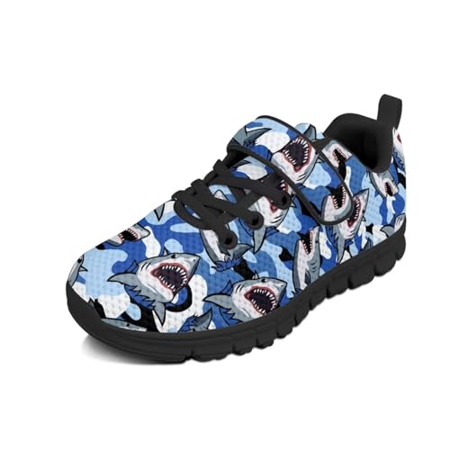 Kids Shoes, Boys Girls Sneakers Lightweight Athletic Walking/Running Tennis Shoes(Little Kid/Big Kid) Shark Camouflage Pattern