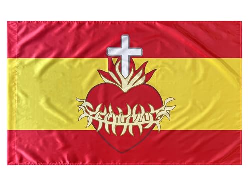 Durabol Bandera España con el Sagrado Corazón de Jesús 150 x 90 cm Satén