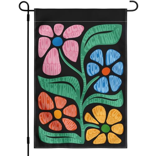 Resist Garden Flag 12x18 Inches - Double sided floral design subtle anti protest logo courtyard outdoor terrace windows porch (Garden)