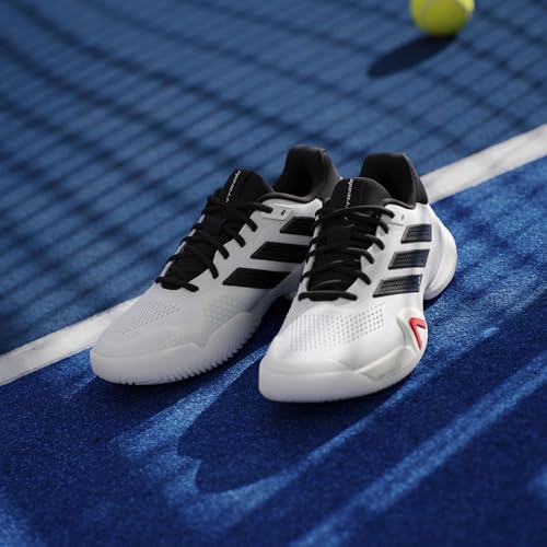 Image of adidas Mens Barricade 14 Tennis Sneakers Shoes - Black, Orange