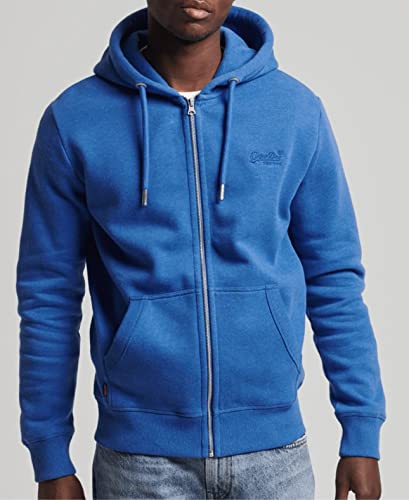 Superdry Vintage Logo EMB Ziphood Gilet-Sweat-Shirt, Varsity Blue Marl, M Homme - Image 7