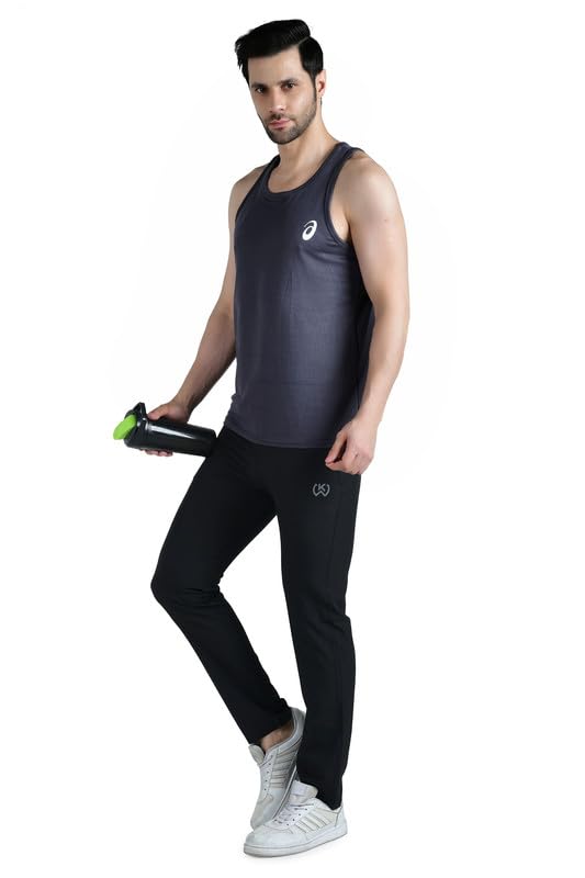 Image of KWINGS Soft NS Lycra Track Pant for Men - Comfortable Straight Fit Joggers with Secure Side Zipper Pockets