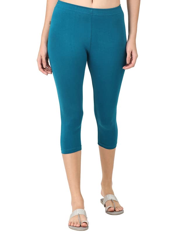 Image of Robinbosky Premium Stretchable Cotton Capri Legging for Women | Suitable for Formal wear & Casual wear | High-End Elastic Makes. The Leggings Squat Proof and Durable for Travel, Yoga, & Workout.