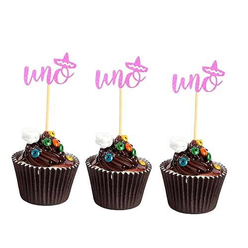 Luxshiny 24 Pçs Toppers De Bolo Decoração Mexicana Blush Decoração Bling Decoração Cupcake Picaretas