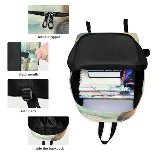 Backpack Lunch Box Set Large Capacity Travel Backpacks and Insulated Lunch Bag for Commute Hiking Picnic Beach Capybara Print3