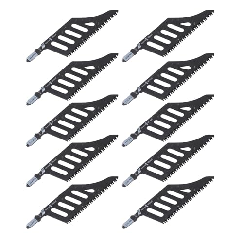 Jeffergarden 10 Hojas de Sierra de Calar, Acero con Alto Contenido de Carbono, Hojas de Forma Especial para Cortes Limpios en Madera y Plástico con Flexibilidad