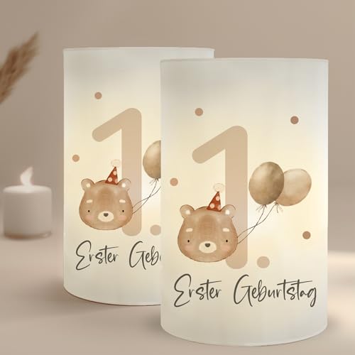 MeinBaby123® 10 Stück Windlicht Tischdeko erster Geburtstag, Jungen,...