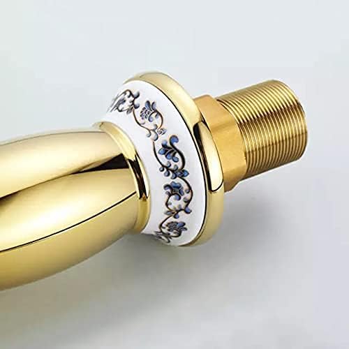 Image of BASSINO Small Size Brass Bathroom Sink Wash Basin Mixer Tap Single Handle Hot & Cold Waterfall Lavatory Sink Faucet for Living Room & Bathrooms (Gold)