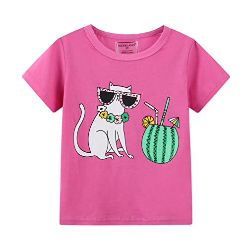 HILEELNAG Girls' Tees Short Sleeve Cotton Casual Graphic T-Shirts Easter Summer Tops 3Packs2