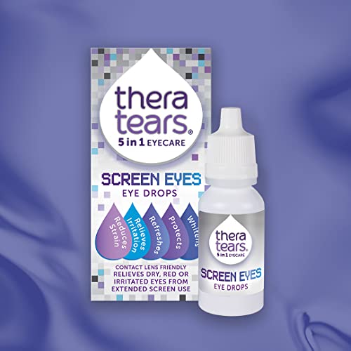 TheraTears Screen Eyes Eye Drops | Relieves, Refreshes and Whitens Dry, Red or Irritated Eyes from Extended Screen Use | Contact Lens Friendly | 5 in 1 Eye Care Drops | 10ml - Image 3