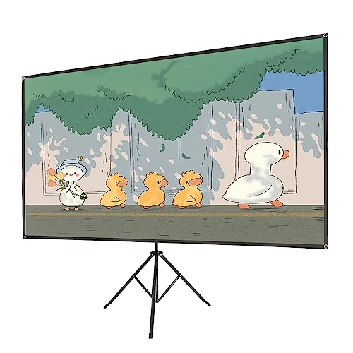 Pantalla de proyección portátil ligera 4K de 80 pulgadas 16:9 HD pantalla de proyección con trípode altura ajustable 40-80 cm, plegable antiarrugas pantalla de proyección para cine en casa