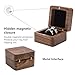 Wooden Ring Box for Wedding Ceremony 2 Slots,Small Square Solid Wood Double Ring Holder Case Box,Vintage Ring Bearer Box for Engagement Proposal,Rustic Jewelry Gift Storage Box-Black