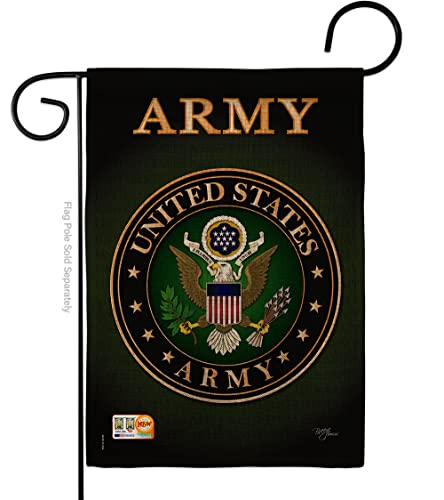 Army Burlap Garden Flag - Armed Forces Rangers United State American Military Veteran Retire Official - House Decoration Banner Small Yard Gift Double-Sided Made in USA 13 X 18.5