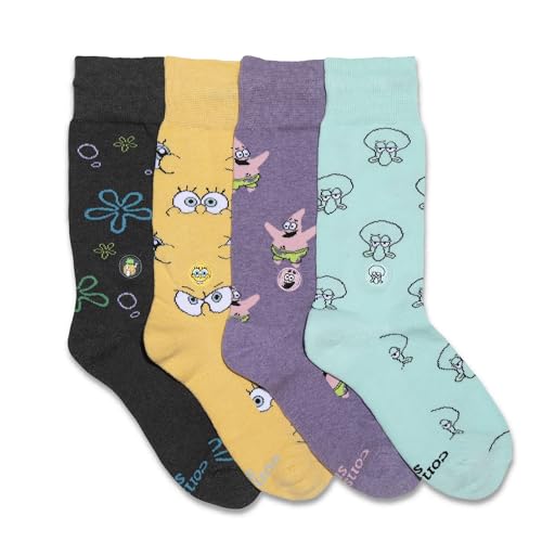 Conscious Step SpongeBob SquarePants Organic Cotton Crew Socks | Every Pair Helps Support Ocean Conservation | Gift Box2