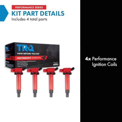 TRQ Ignition Coil Set 4 Piece High Temperature Epoxy Compatible with 09-10 Pontiac Vibe 05-16 Scion tC 10-15 xB 02-11 Toyota Camry Corolla 01-07 Highlander 09-13 Matrix 01-08 RAV4 02-06 Solara by TRQ - Image 2