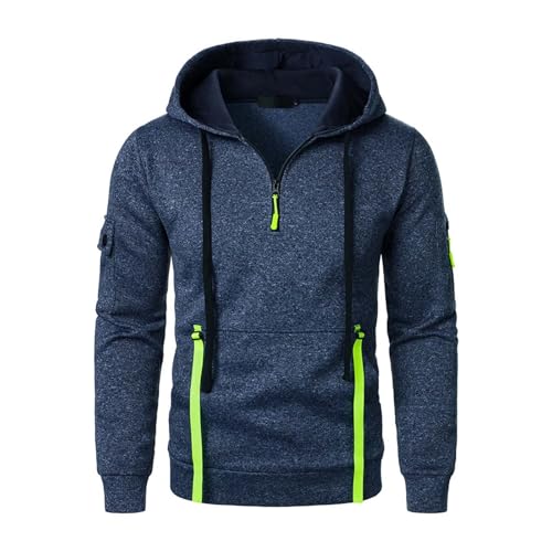 Quarter Zip Tactical Hoodies for Men Vintage Casual Fleece Lined Cargo Hooded Sweatshirts Thick Warm Winter Pullover3
