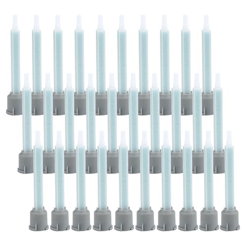30Pcs Epoxi Mezcla Boquillas Punta, 1:1 Mezclador Estático Boquillas Mezclar Aplicador de Pistola Mezclador Plástico Tubo para AB Pegamento Cartucho Pegamento Pistola