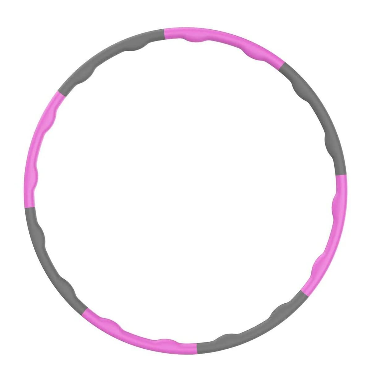 Hula Reifen Hoop, Hoola Hoop zur Gewichtsreduktion, Hula Fitness Reifen für Erwachsene & Kinder, 8 Abschnitte des abnehmbaren Hullahub Reifen für Training/Büro/Zuhause(Rosa)