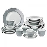 BESTE ESSSERVICE QUALITÄT - Porzellan Geschirrset im zeitlosen Design - das Tafelservice ist widerstandsfähig stabil pflegeleicht - das Plate Set ist spülmaschinenfest mikrowellengeeignet & stapelbar