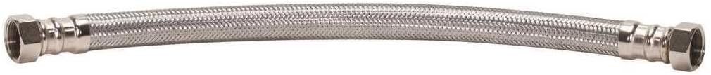 Fluidmaster B1H18 Water Heater Connector, Braided Stainless Steel - 3/4 Female Iron Pipe x 3/4 Female Iron Pipe, 18-Inch Length