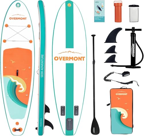 Overmont Inflatable Stand Up Paddle Board with Premium SUP Accessories, 10&rsquo;6&rsquo;&rsquo; Wide Durable...