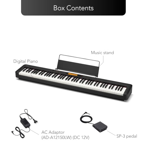 Casio CDP-360BK Digital-Piano Ensemble mit 700 Klängen und 88 gewichteten Tasten, schwarz