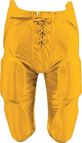 Martin New Adult Football Dazzle Game Pants w Integrated 7 Piece Pad Set Gold (AXXL)