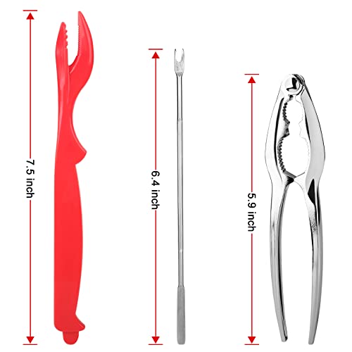 Seafood Tools Set Includes 2 Crab Crackers, 2 Lobster Crackers Shellers, 4 Crab Leg Forks/Picks - Nut Cracker Set #TOP7