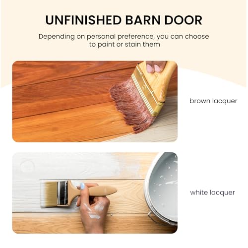 Image of SMARTSTANDARD 26in x 84in Sliding Barn Door with Brushed Nickel Hardware