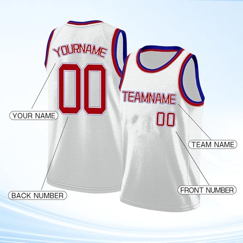 Image of Custom Basketball Jersey for Men - Personalized Name & Number, Embroidered or Printed, Athletic Shirt for Kids, Boys & Youth