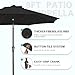 PatioKingdom Patio Umbrella with Push Button Tilt and Crank, Outdoor Market Umbrella with 8 Fiberglass Ribs, UV Protection Table Umbrella for Pool,Backyard,Garden,Deck (Black, 9FT)