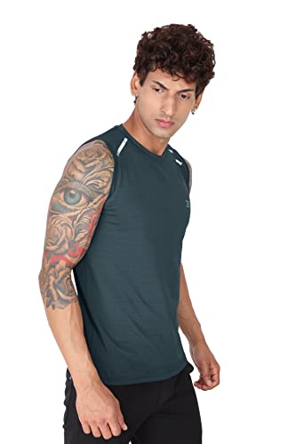 Image of Big Button Mens Dry Fit Stretchable Cut Sleeves Sports Tshirt Tank Top
