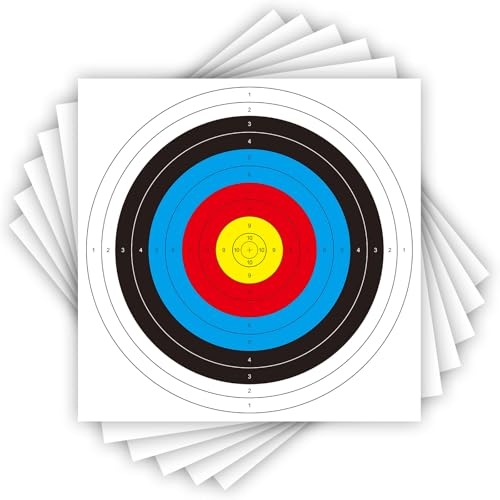 20 Sheets Bullseye Archery Target Standard Archery Shooting Targets Paper 10 Rings Targets Face Accessories for Hunting Shooting Training Practice(42x42cm/62x62cm)