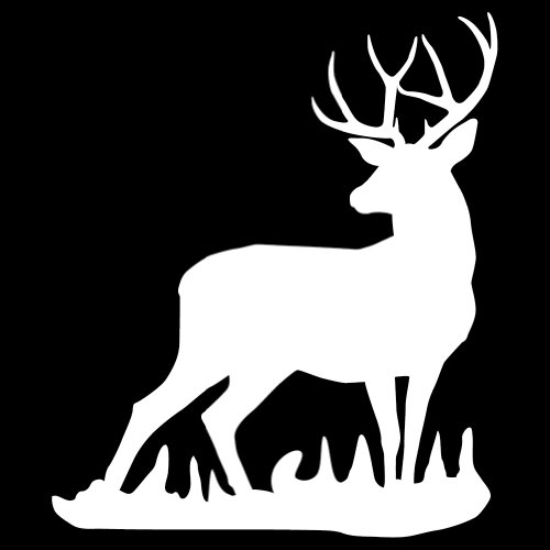 Express Yourself Mule Deer Buck Wall Decal (White - Reverse Facing - 3XL) - Big Game Collection