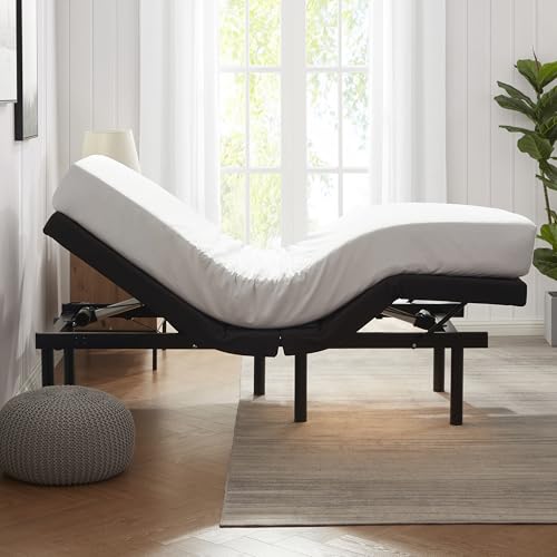 Image of Nestl Twin XL Adjustable Bed Frame with Massage and Wireless Remote, Electric Base with Head and Foot Incline, Zero Gravity, USB Ports, Under Bed LED, No Box Spring Needed