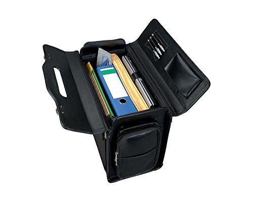 Alassio 45057 - pilotenkoffer VERONA, van hoogwaardig leer, ca. 49 x 35 x 24 cm, zwart - Image 4