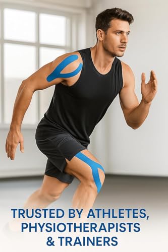 Image of Kinesiology Tape for Physiotherapy Kinesio Tape for Sports Injury Pain Relief Muscle Tape for Shoulder, Wings, Arms, Ankle K Taping Waterproof Athletic Tape for Pain Support -5 Inch