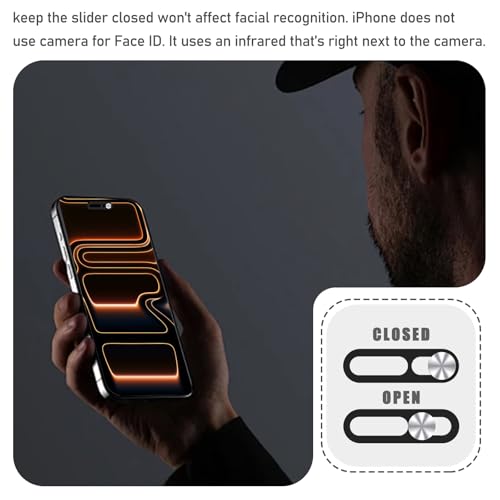 EYSOFT Privacy Cover Compatible for iPhone 17 Pro/iPhone 17 Pro Max with Front Camera Cover,Protect Your Privacy and Security But Not Affect Facial Recognition（2Pack）-Silver by EYSOFT - Image 4