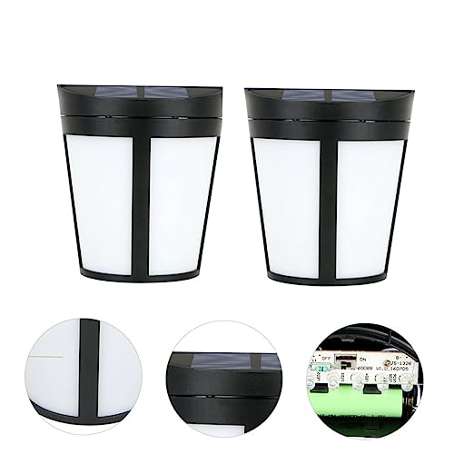 Gadpiparty 2 piezas Lámparas Solares de Pared Unidades LED Impermeables para Exteriores Luces de Paisaje con Energía Solar para Jardín Patio Terraza