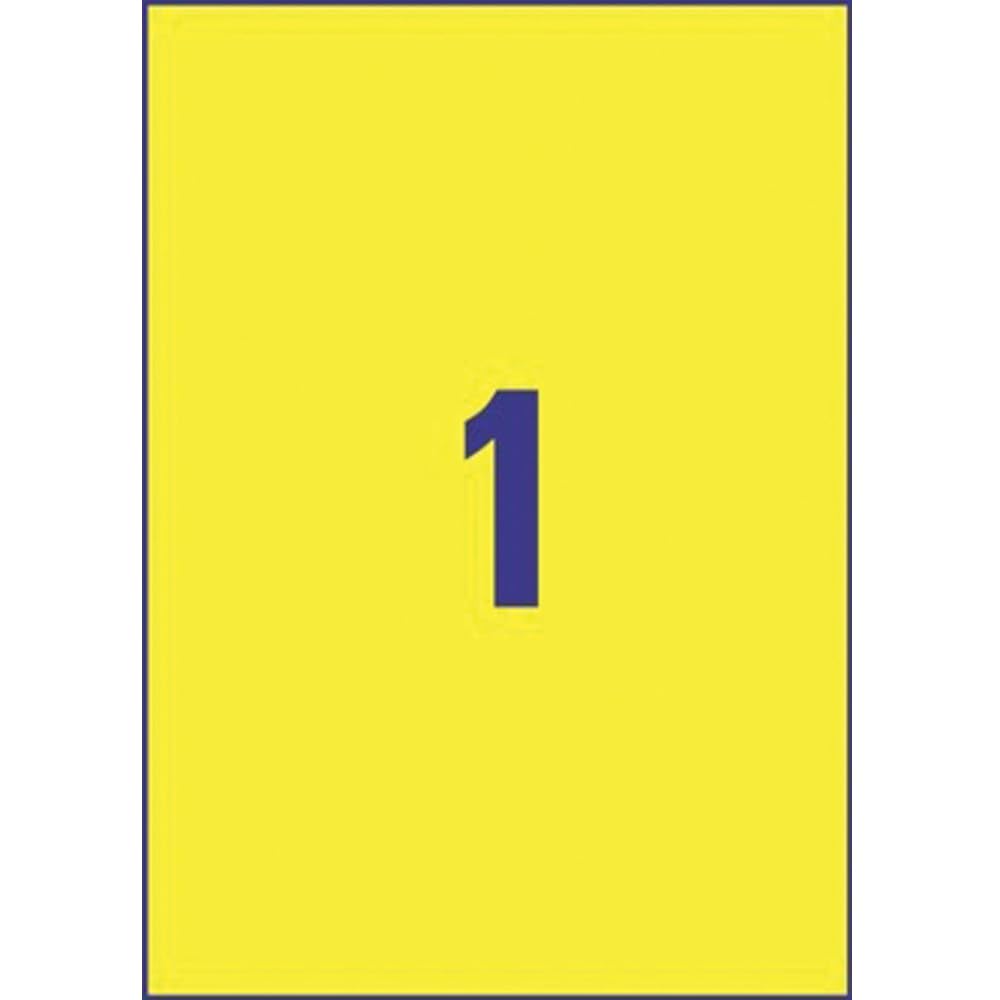 AVERY - 20 Étiquettes Ultra-Resistantes Jaunes Personnalisables Polyester - Format 210 x 297mm - Impression Laser