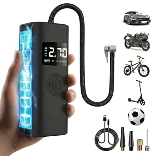 Compresor aire portátil 150PSI coche moto bicicleta patinete con batería 7800mAh 1