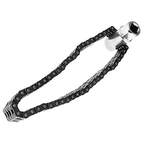 Chiave A Catena Regolabile QWORK Per Filtro Olio - Catena Duplex 60 Cm, Per Filtri &Oslash;6-19.5 Cm