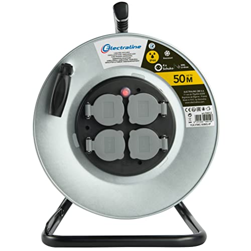Carrete de cable Electraline 94012 para construccion con 4 tomas IP44 3