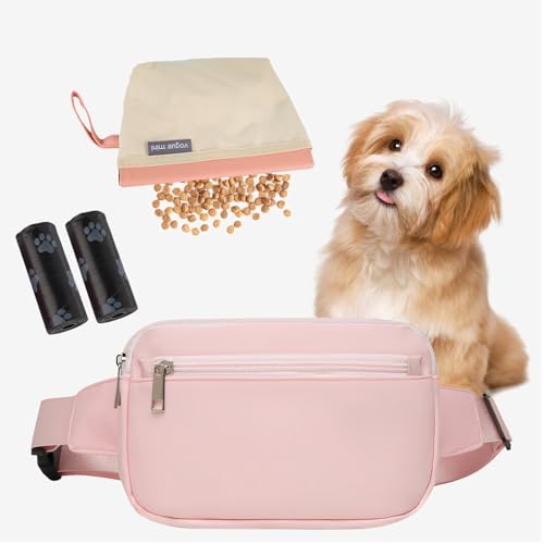STEFUEWILL17 wasserdichte Leckerlitasche Für Hunde - Bauchtasche Mit Verstellbarem Schultergurt, Mit Unabhängiger Abnehmbarer Haustier-Snack-Tasche, Großkapazitäts-Outdoor-Bauchtasche Hundetraining