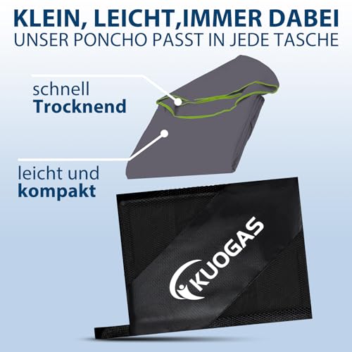 KUOGAS Badeponcho Damen& Herren,Poncho Handtuch,Mikrofaser-Surf Poncho, Badeponcho Handtuch, aus Mikrofaser auch als Umkleidehilfe Strand (Dunkelgrau,L)