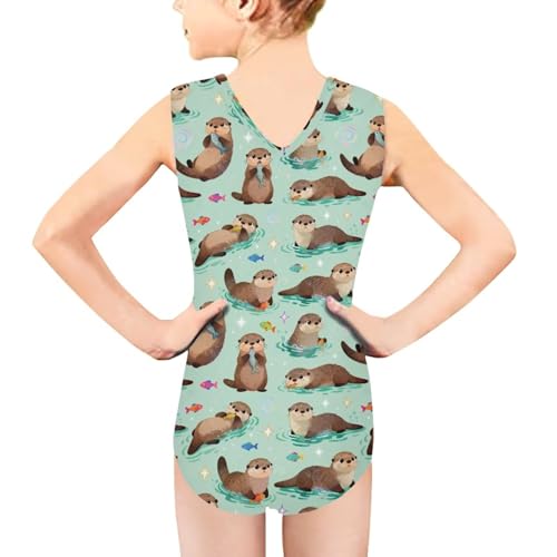 Image of Swimsuits for Girls 3-14 Summer Kids Bathing Suits Gymnastics Leotards One Piece Swimwear
